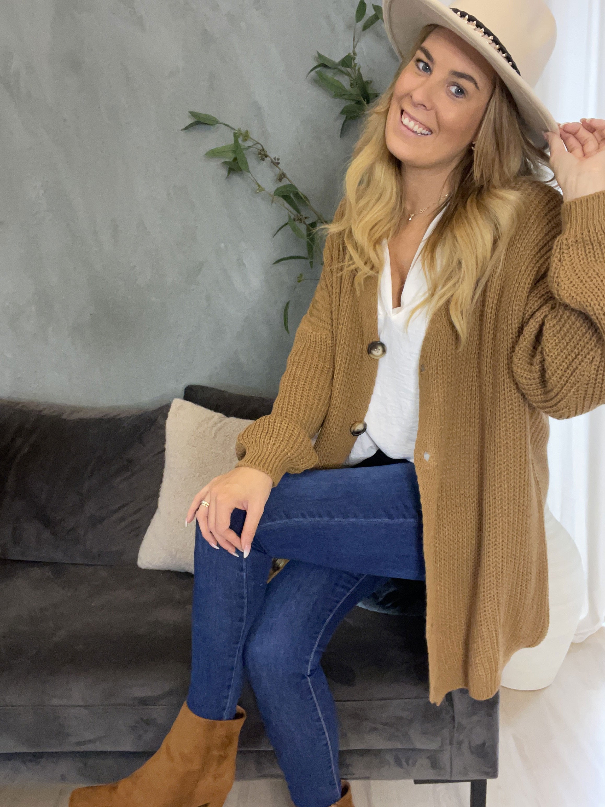 Millymy - Strikcardigan med store knapper